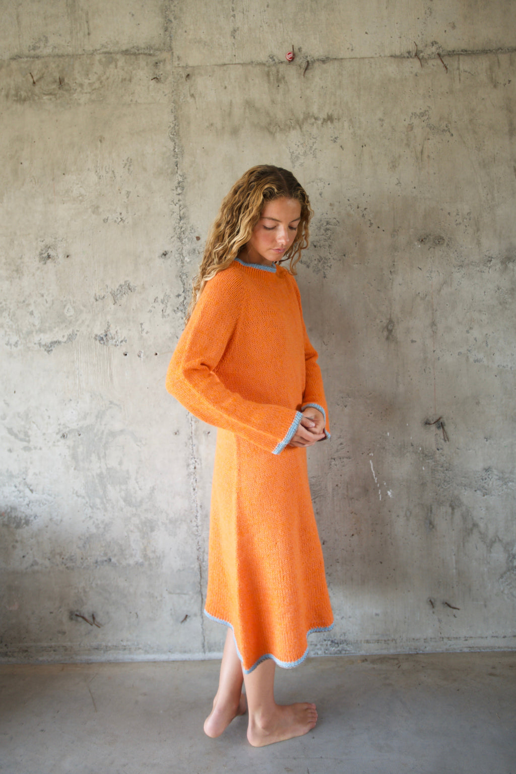 Vestido Naranja Orilla Colores