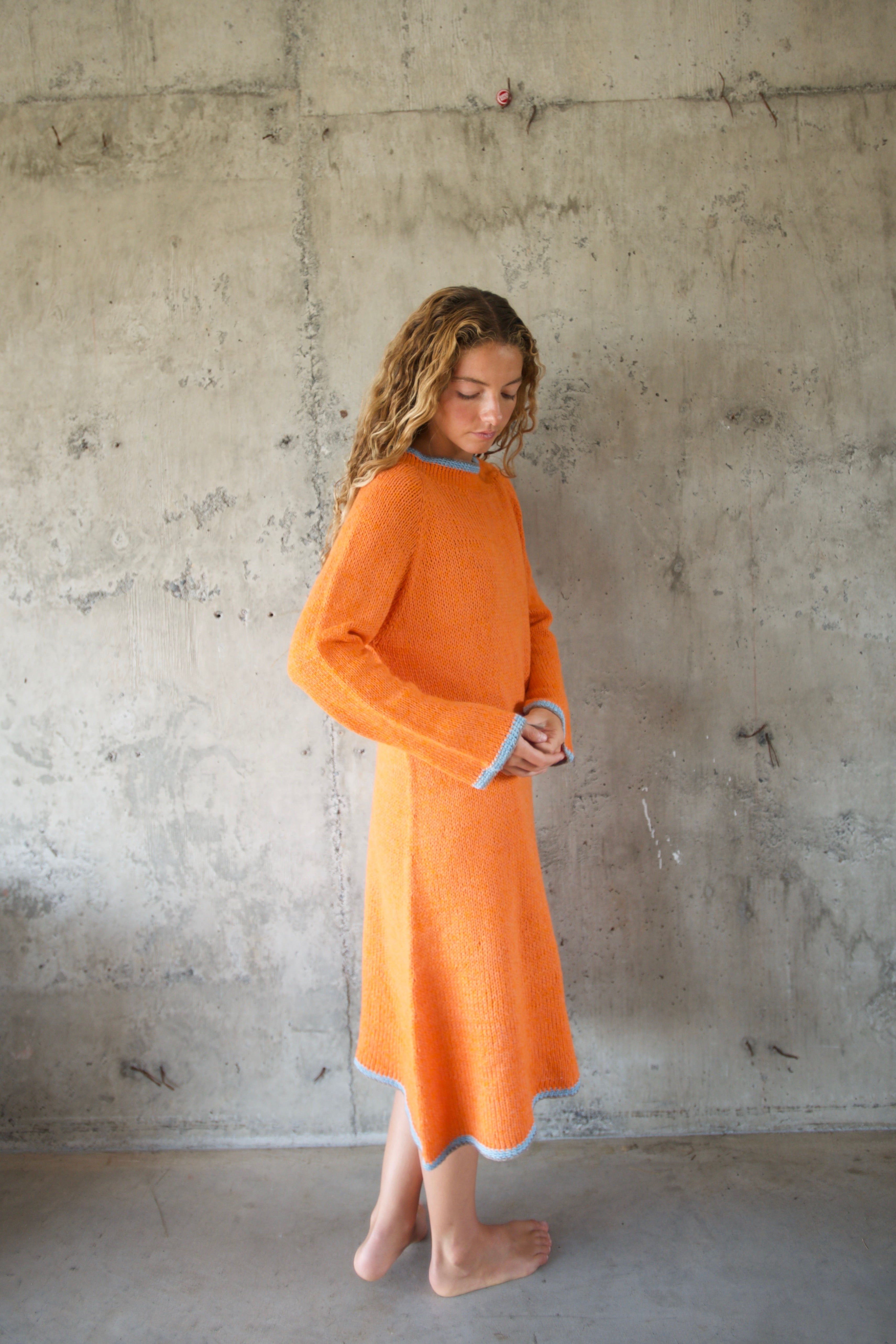 Vestido Naranja Orilla Colores