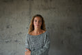 Sweater alpaca, lino blanco marengo