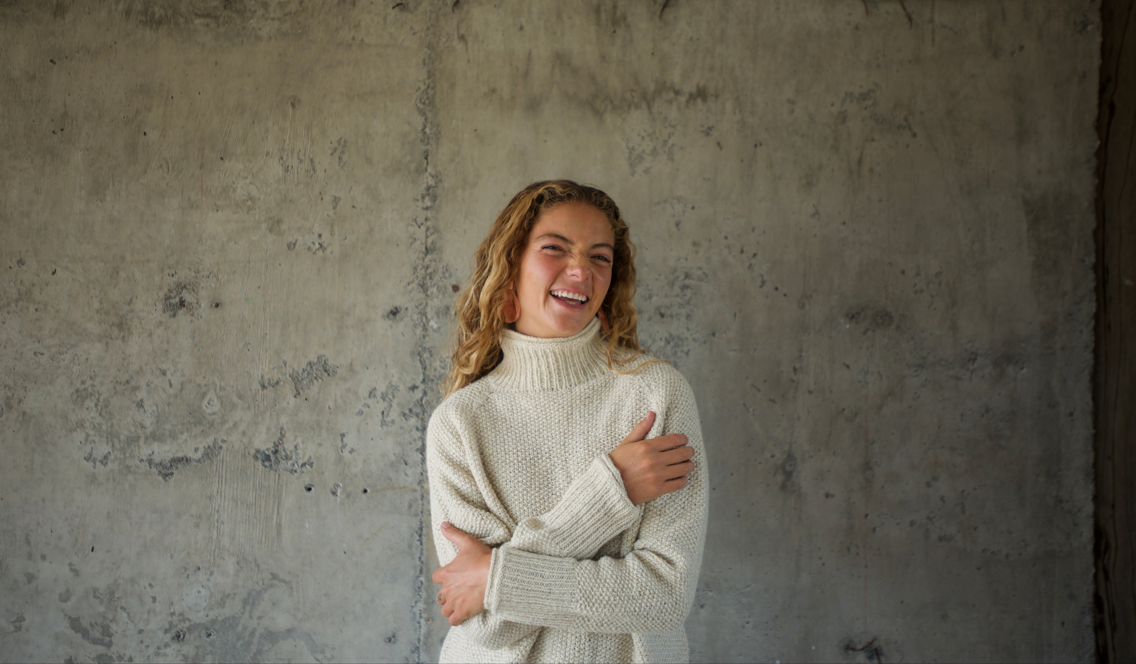 Sweater alpaca blanco punto arroz