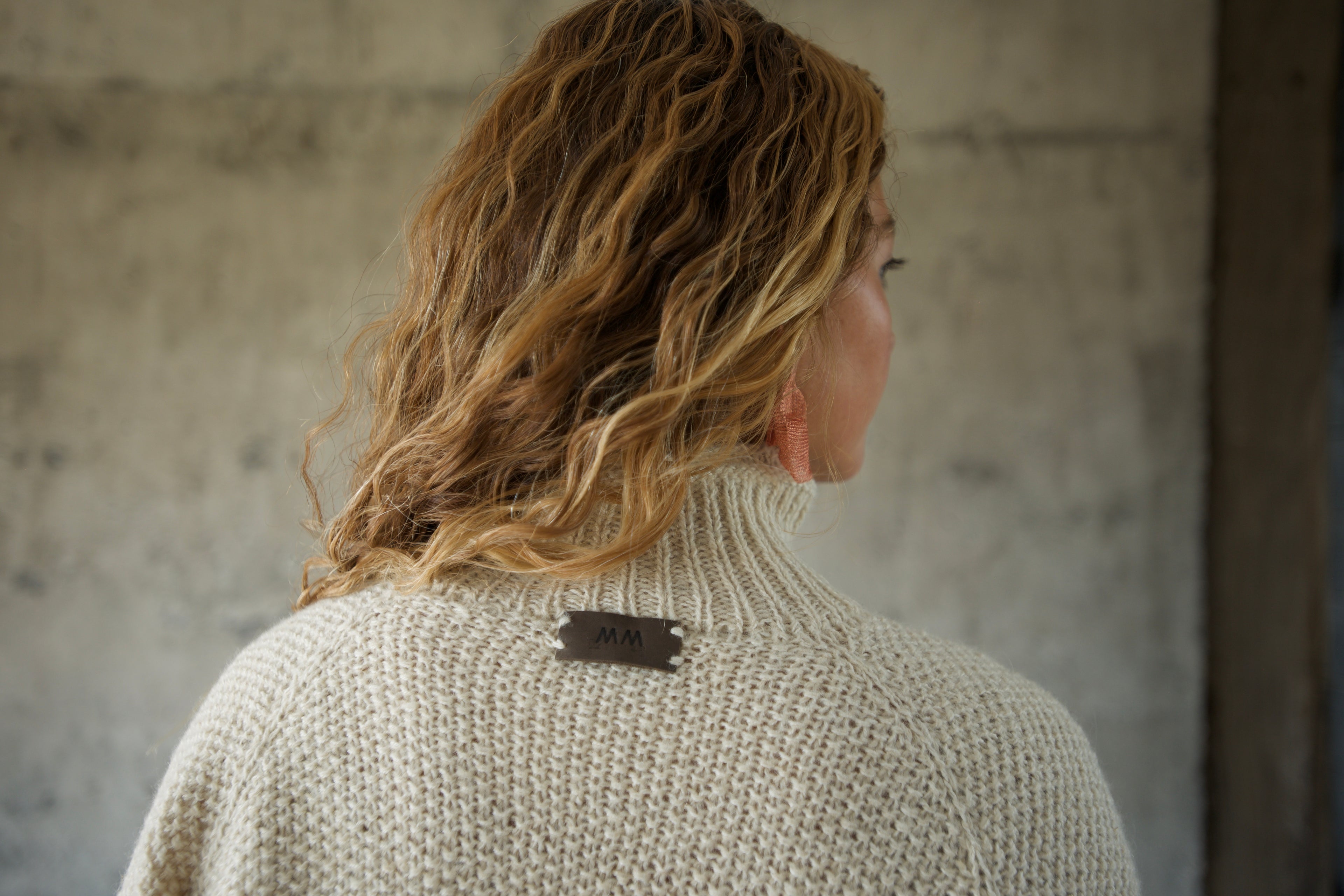 Sweater alpaca blanco punto arroz